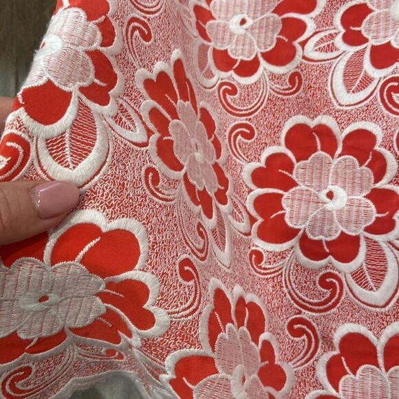 Tibi Floral Embroidery Overlay Strapless Silk Mini Dress size 0 - Picture 8 of 10